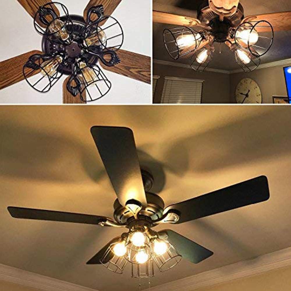 Kohree Metal Bulb Guard Lamp Cage, for Pendant Light, Lamp Holder, Ceiling Fan Light Bulb Covers Vintage Open Style Industrial Grade Adjustable 4 Packs(Cage ONLY): Home Improvement