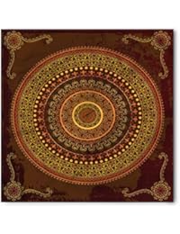Lunarable Unisex Bandana, Mandala Bohemian Cultural Design, Green Brown