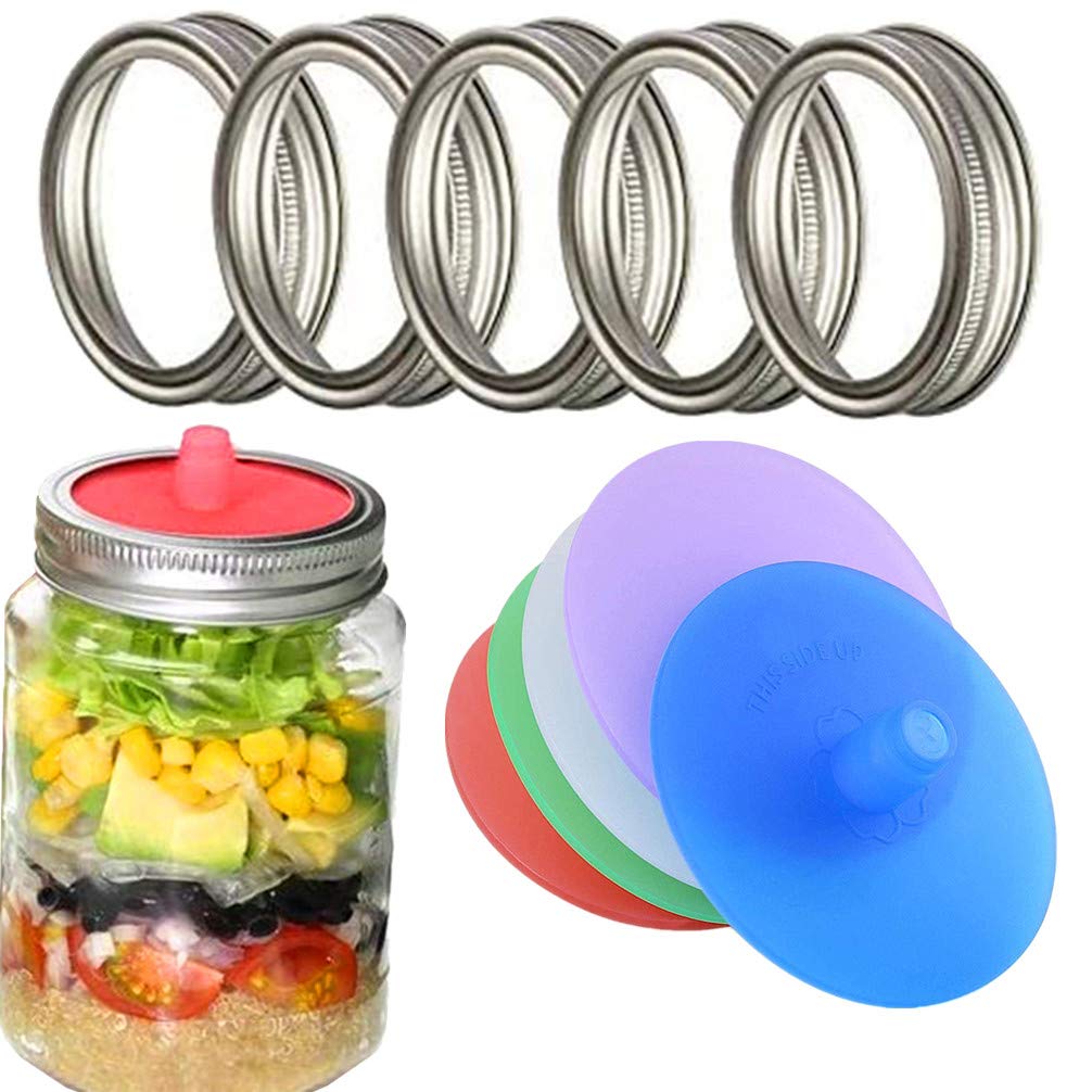 Buy Silicone Fermenting Lids 5 Sets for Wide Mouth Mason Jar