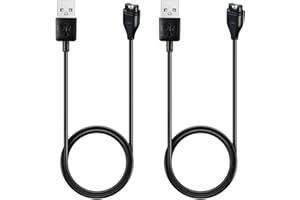KISSMART Charger for Garmin Vivosport, Vivomove Sport/Trend/Style/Luxe, Vivomove 3/3S - Replacement USB Charging Cable for Garmin Watch (2Pack, 3.3ft/1m)