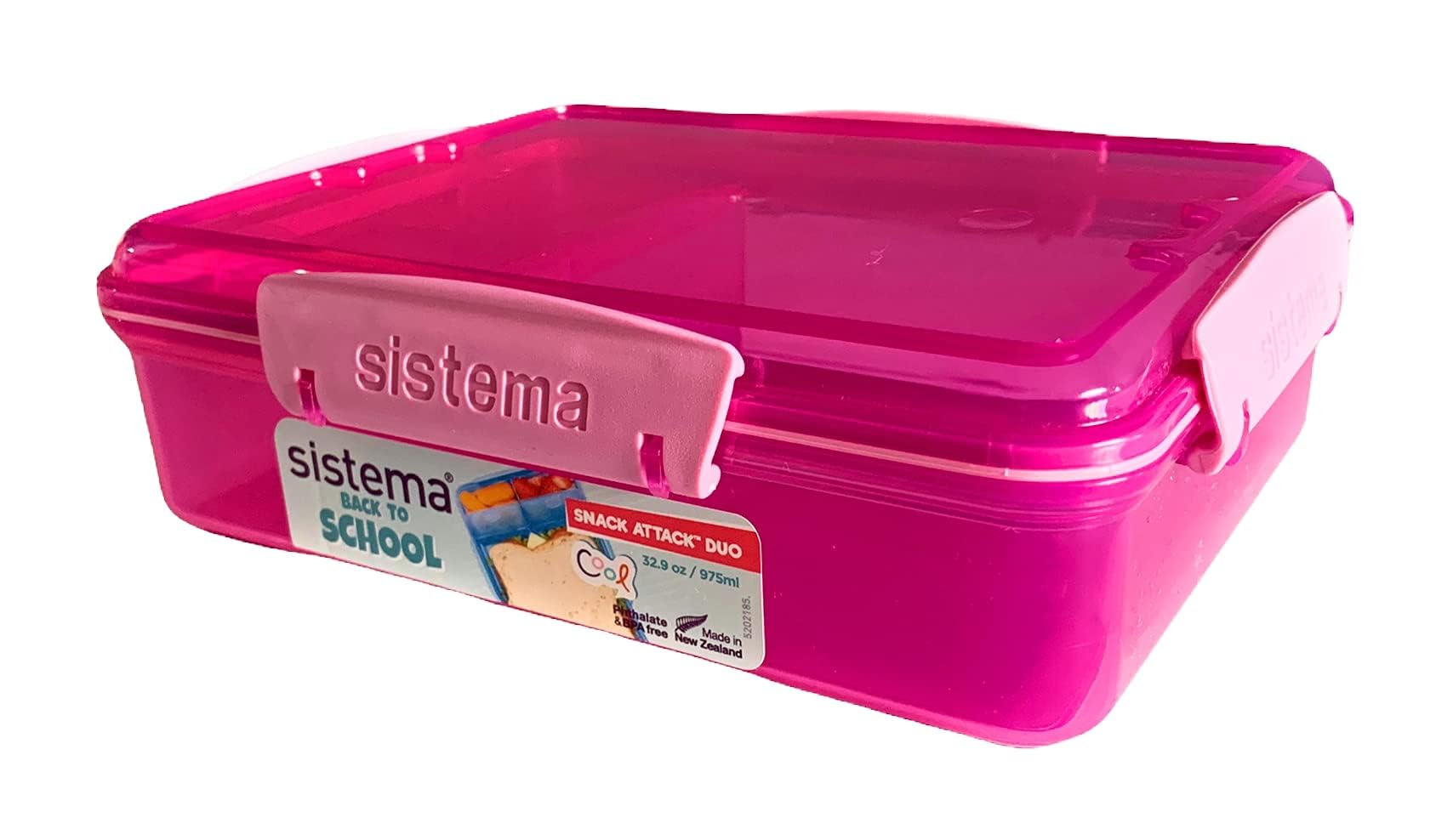 Sistema Lunch Snack Attack Duo Lunch Box | 975 ml | BPA-Free | Assorted Colours