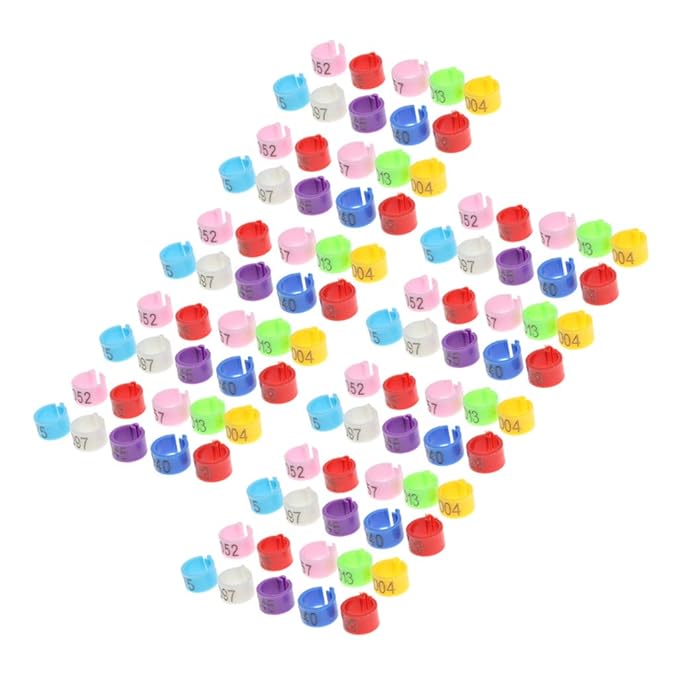 perfk 50 Stück Bunt Vogel Beinringe Identifizierung Ringe für Wachtel Tauben Papageien