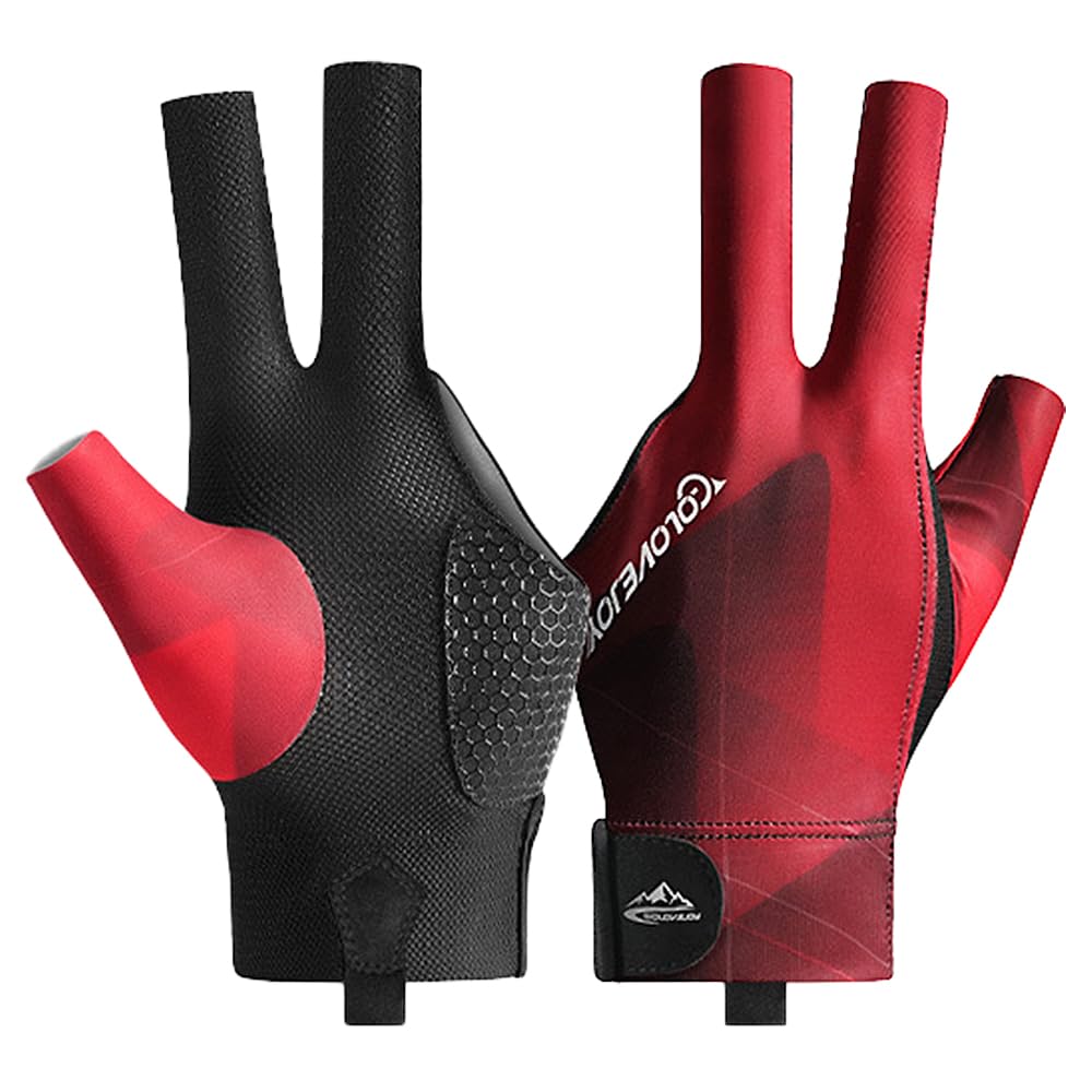 Wnddle Pool Glove Left Hand, Billiard Pool Gloves for Left Hand 3 Finger, Billiards Glove, Snooker Cue Sport Glove Popular Sizes for Men & Women