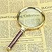 SDMH magnifying glass, 10X old man reading hand-held magnifying glass, jewelry jade identification, imitation red wood handle, insect and hobby observation (Small-80mm)