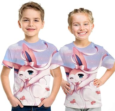 Fittrame Detective Pikachu Playera para niños, Teen Boys 3D Print Pokemon Camisa Niños Manga Corta Pokemon tee Camisa Verano Top Pokemon Camiseta para Niños 3 – 8 Años Blusa Ventas 04 110