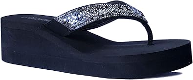 platform sandals with rhinestones