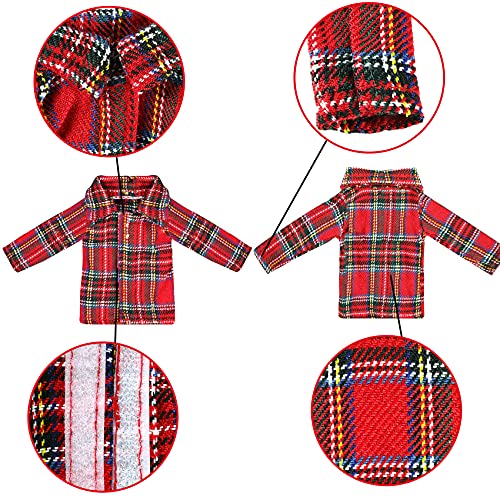 3 PCS Christmas Santa Couture Clothing Set Elf Doll Accessories Clothes Set Including Long Sleeved Shirt, Elf Glasses, Red and White Striped Scarf