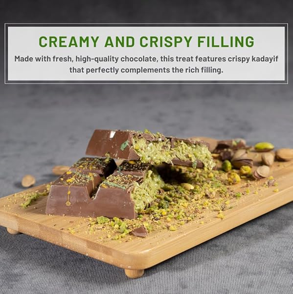 DUBAI CHOCOLATE BAR PISTACHIO AND CRISPY KATAIFI FILLED 7 OZ, HANDMADE LUXURY DUBAI CHOCOLATE WITH KNAFEH, FRESH DAILY PRODUCTION, PERFECT FOR GIFTING