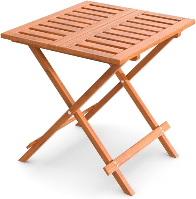 Ampel 24, Mesa Auxiliar Plegable de jardín, balcón, terraza | Madera
