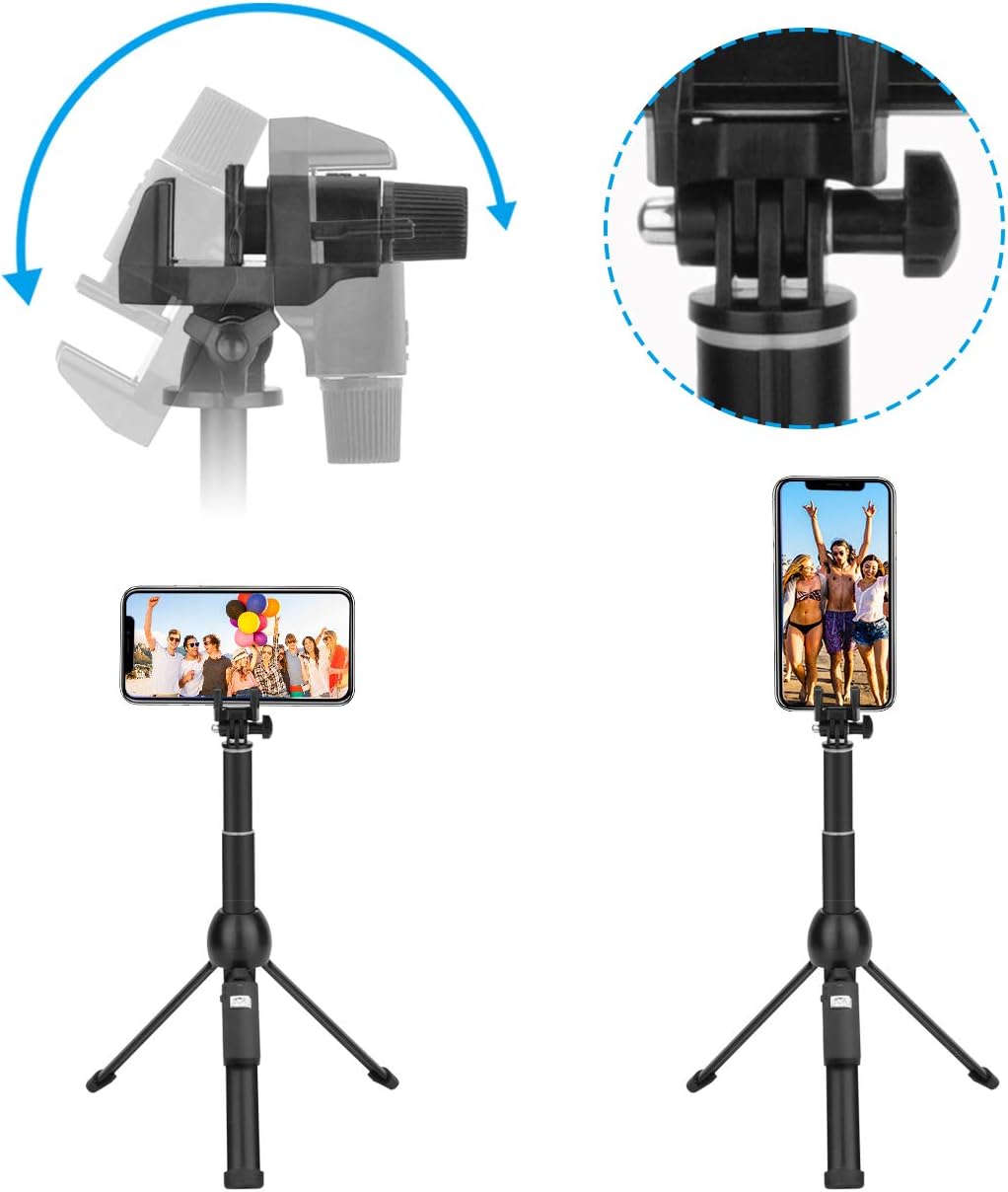 Selfie Stick,45 Inch Extendable Selfie Stick Tripod with Rechargeable Wireless Remote and Phone Tripod Stand,Compatible with iPhone 11 Pro Xs X 8 7 6 Plus,Samsung Galaxy Note10 S10 S9 S8,Gopro