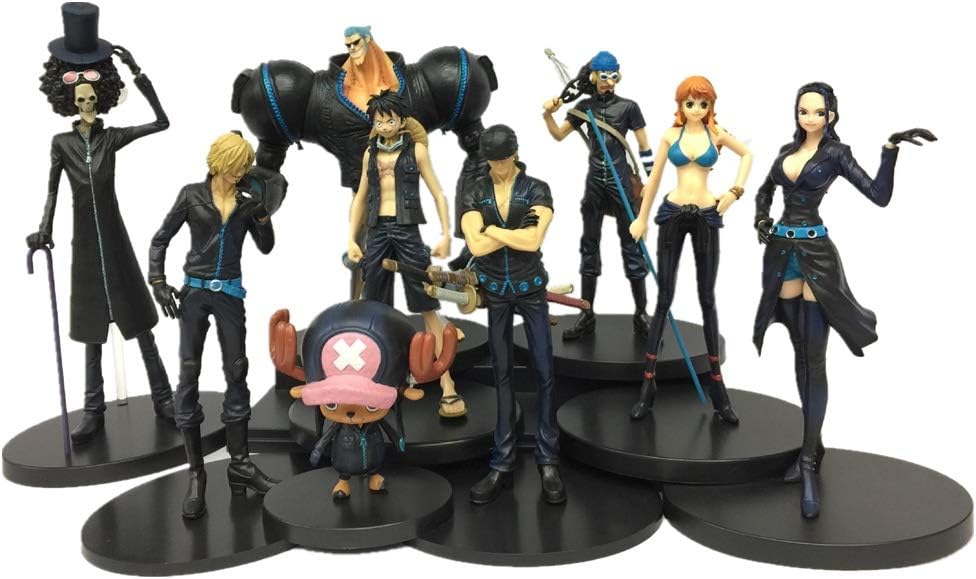 Amazon Com Wflna One Piece Figure Gold Black Suit Figure Anime Figure Action Figure 9pcs Lot Home Kitchen
