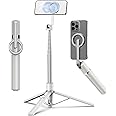 TONEOF 68" Magnetic Selfie Stick Tripod with Aluminum Strong Magnetic Holder for Magsafe, 360° Rotatable Travel Phone Tripod