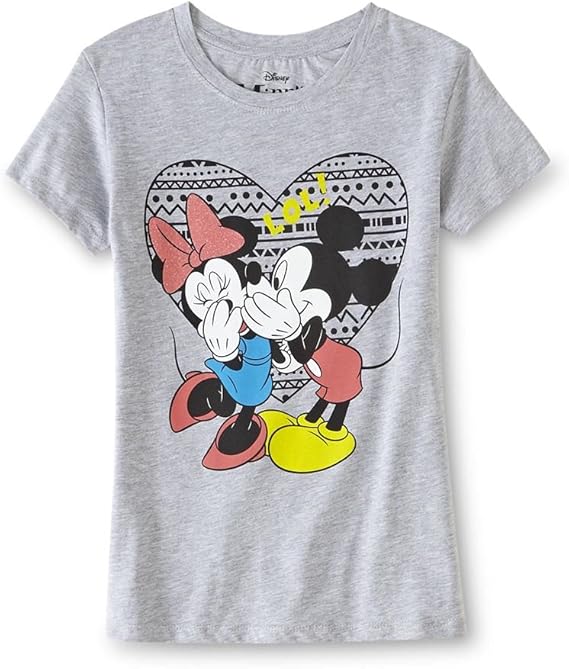 Amazon ディズニー Disney ミッキーマウス ミニーマウス Tシャツ 洋服 シャツ トップス 服 女の子 ガールズ 子供用 グレー色 L 14 16 身長155 165cm 並行輸入品 Tシャツ カットソー 通販