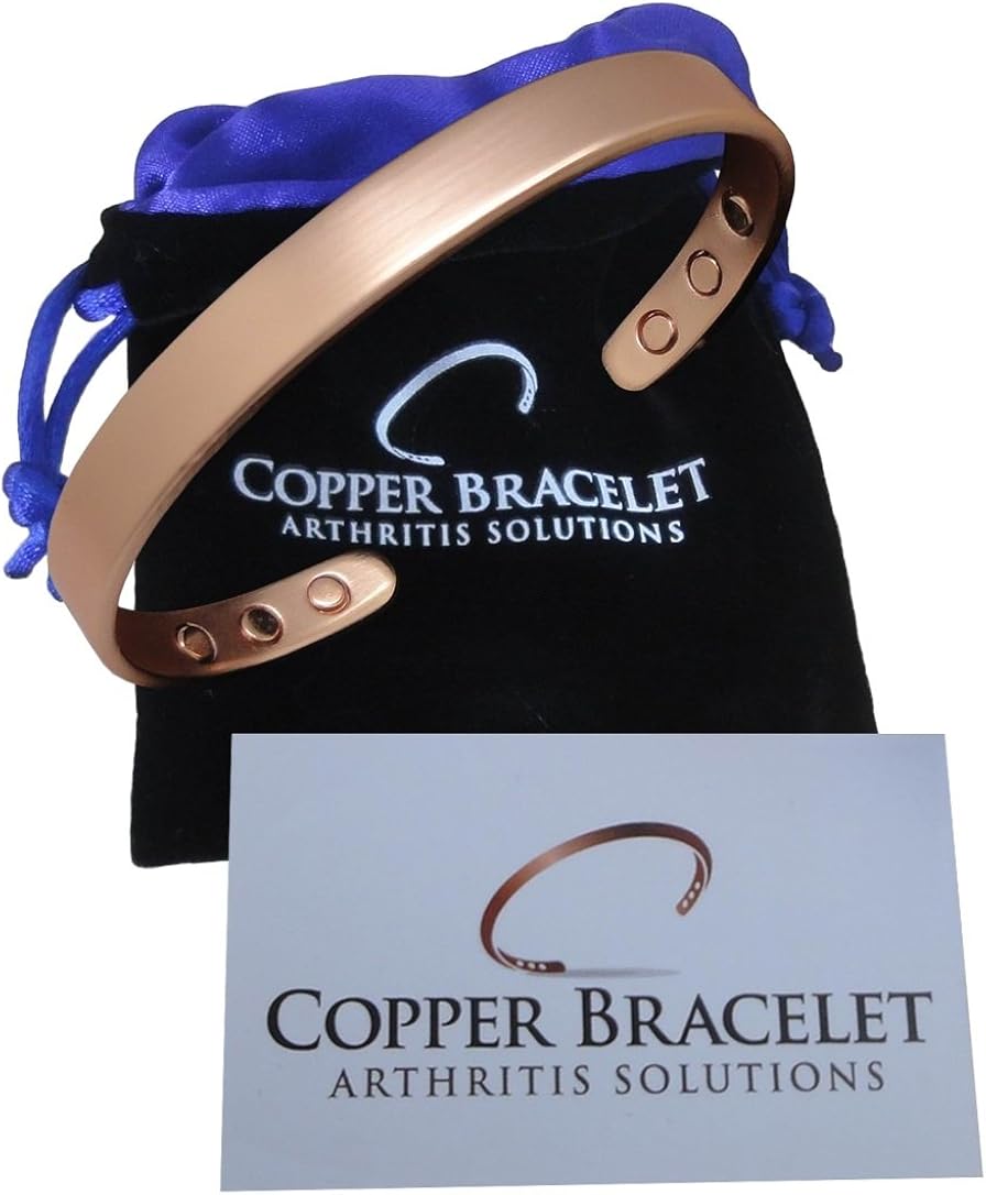 Copper Bracelet for Arthritis - Guaranteed 99.9% Pure Copper Magnetic Bracelet Men + Women 6 Powerful Magnets Effective Natural Joint Pain Relief, Arthritis, RSI, Carpal Tunnel. (1 Bracelet): Clothing