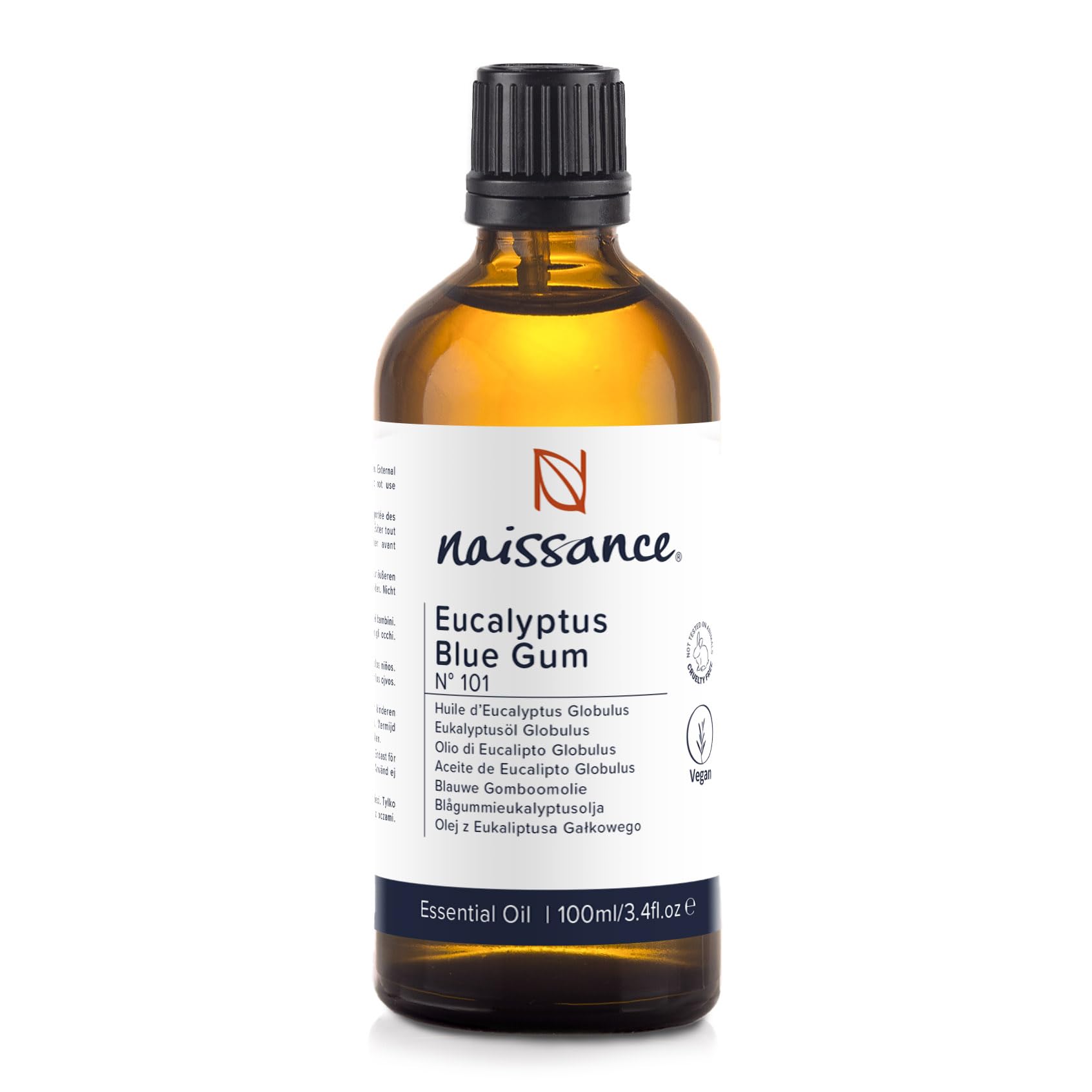 Naissance Eucalyptus Blue Gum (Eucalyptus Globulus) Essential Oil (No. 101) - 100ml - Pure, Natural, Vegan, Cruelty-Free and Undiluted - Use in Aromatherapy, Massage Blend & Diffusers