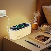 Bedside Night Light - Touch LED Lamp with Wireless Charger,Dimmable 2800K-6000K Warm White Light & Color Changing RGB, 400mAh