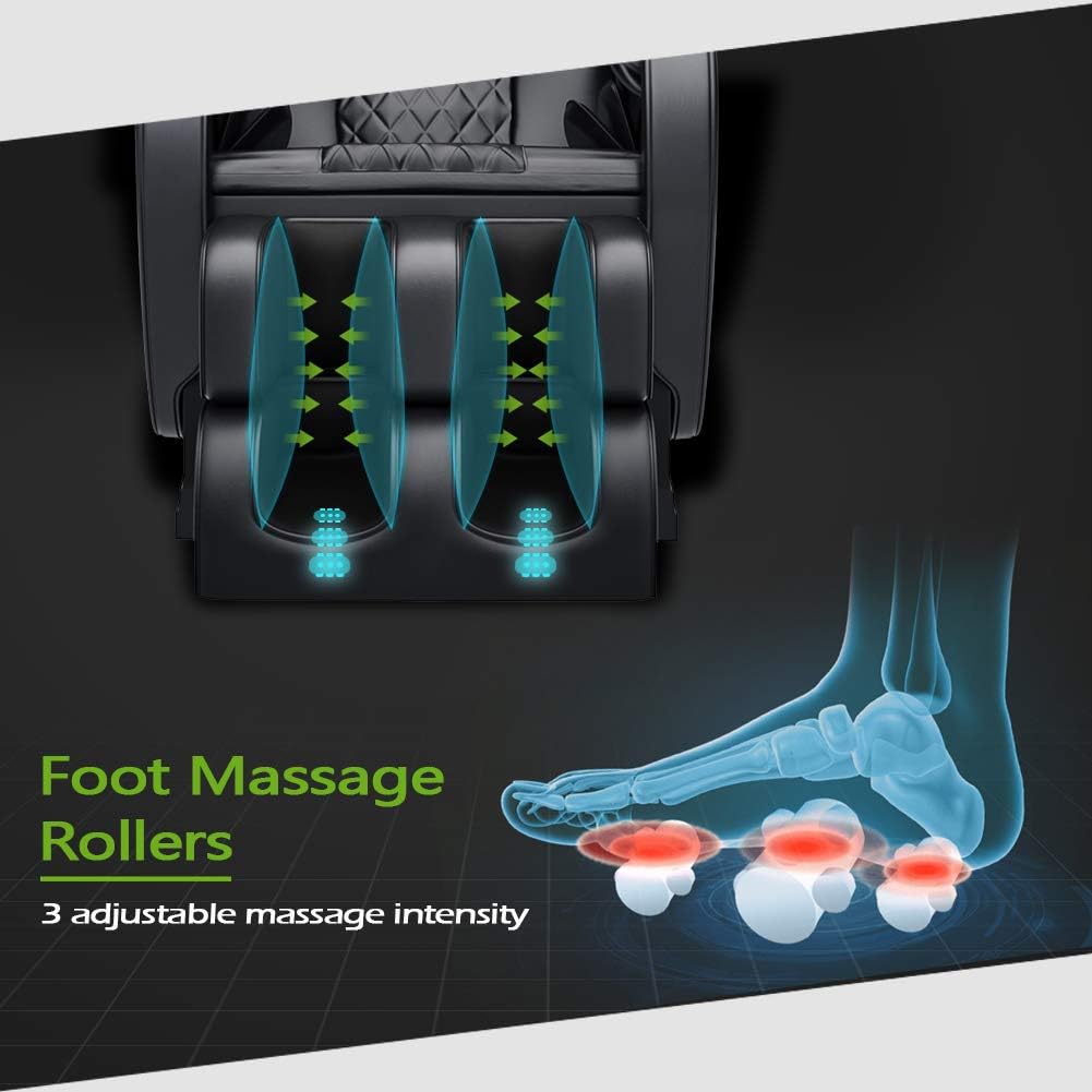 Real Relax Massage Chair,S-Track, Yoga Stretching, Zero Gravity Electric Massage，black: Furniture & Decor