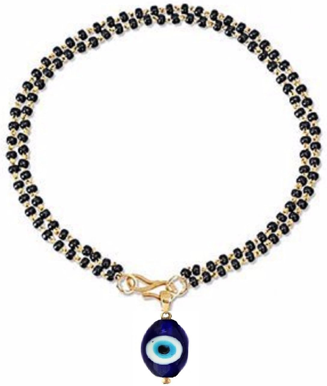 naina creations Blue Crystal Evil Eye Protector Mangalsutra Bracelet for Women