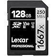 Lexar Professional 1667x 128GB SDXC UHS-II/U3 Card (LSD128CBNA1667) For Camera