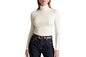 Zengjo Womens Turtleneck Long Sleeve Shirts Fitted Thermal Base Layer Top for Cold Weather