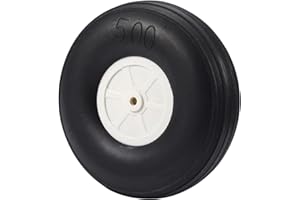 Heyiarbeit 5" RC Model Airplane Foam Wheel Super Light Tire and Wheel Sets for RC Airplane PU Sponge Tire with Plastic Hub 2 Pcs