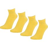 ZAKIRA Finest Combed Cotton Terry Lined Athletic Ankle Trainer Socks for Men, Women - 4 Pack