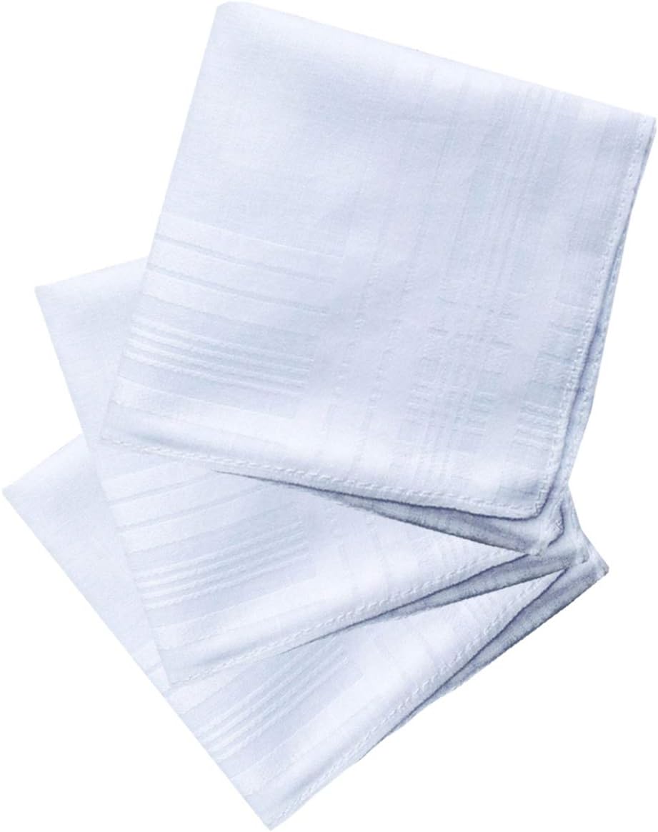 MileyMarlaMen's White 100% Cotton Handkerchief Hankie Hankerchieves