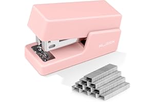 NUSIGN Mini Stapler with 830 Staples, Small Cute Desk Staplers, 25 Sheet Capacity, Pink