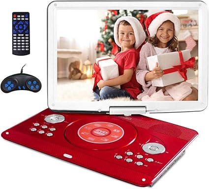 Amazon Com 16 9 Portable Dvd Player With 14 1 Large Swivel Screen Kids Dvd Player Portable For Travel With 5 Hrs Rechargeable Battery Portable Video Player Sync Tv Support Usb Sd Card With Car