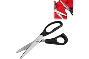 Pinking Shears for Fabric Cutting, Comfort Grips Handheld, Professional Dressmaking Sewing Craft Zig Zag Cut Scissors, Craft 