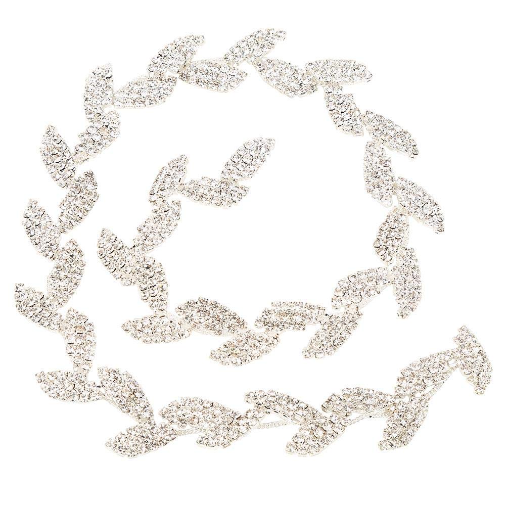 Diamond Roll Rhinestone Ribbon Tree Leaf Design AAA Diamond Wrap Roll Decoration 1yard x1.5cm