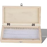 50PCS Microscope Slide Box, Largecapacity Biological Slide Storage Box, Wooden Storage Box, for Slice Collection