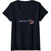 Womens Dodge SRT Hellcat Stars and Stripes V-Neck T-Shirt
