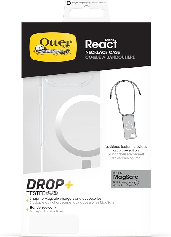 Capa React Necklace MagSafe para iPhone 16 Pro MAX, transparente