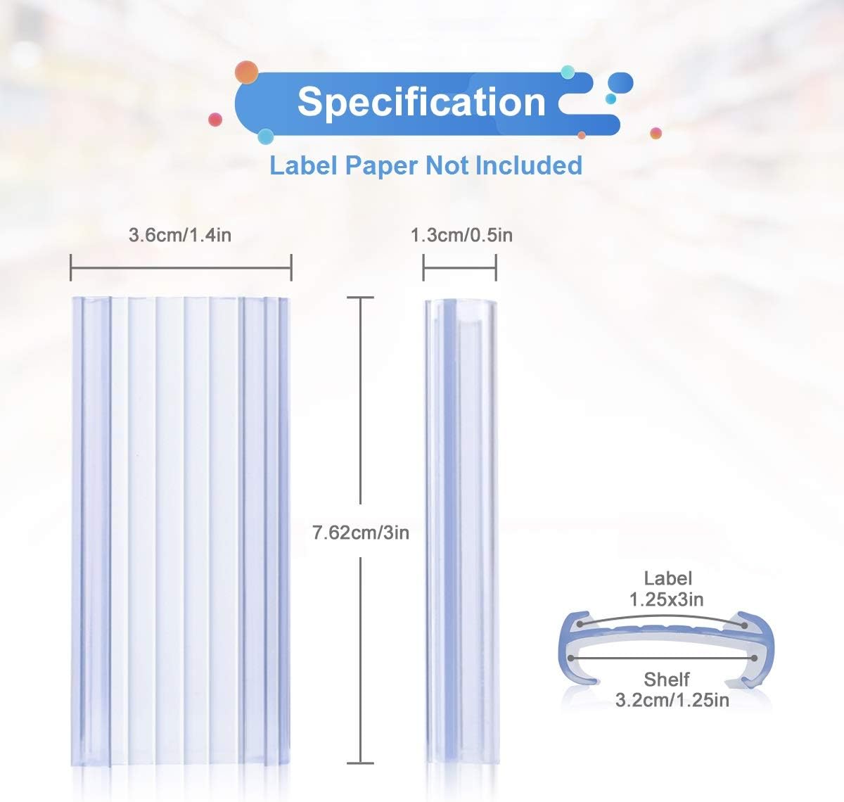 Lenink 30Pcs Wire Shelf Label Holders, Plastic Wire Rack Label Holder Compatible with Metro and Nexel 1-1/4in Shelves, Label Area 3in Lx1.25in H (Label Paper Not Included) : Office Products