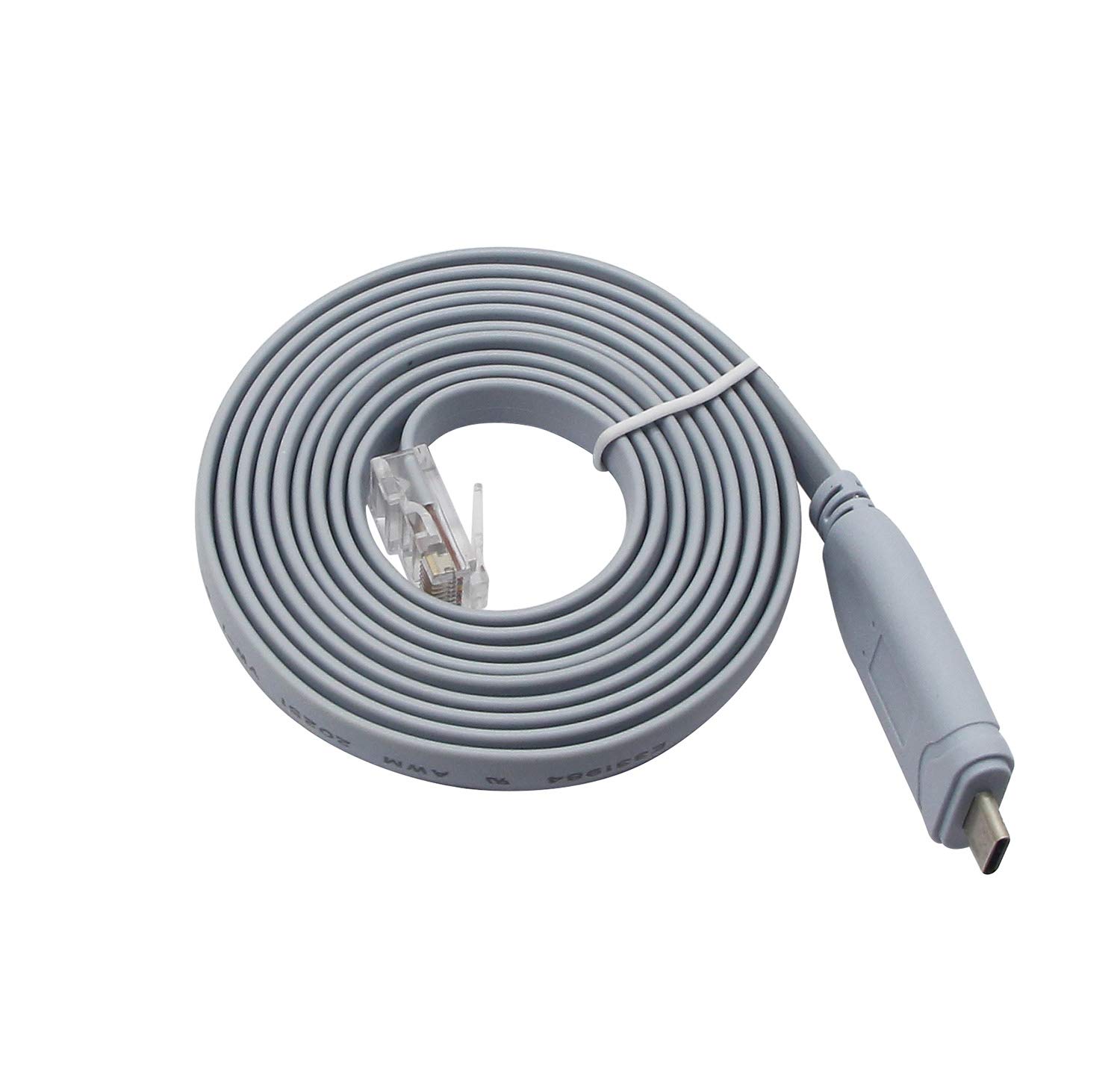 QiCheng&LYS USB-C Console Cable with FTDI Chip,USB Type C to RJ45 Console Cable for Routers Windows 7,8 Switches PC Laptops (USB-C 1.8m)