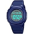 CakCity Mens Digital Watch Waterproof Wrist Watch for Women Sport Watch with Stopwatch Countdown Dual Time Square Digital Watches for Unisex