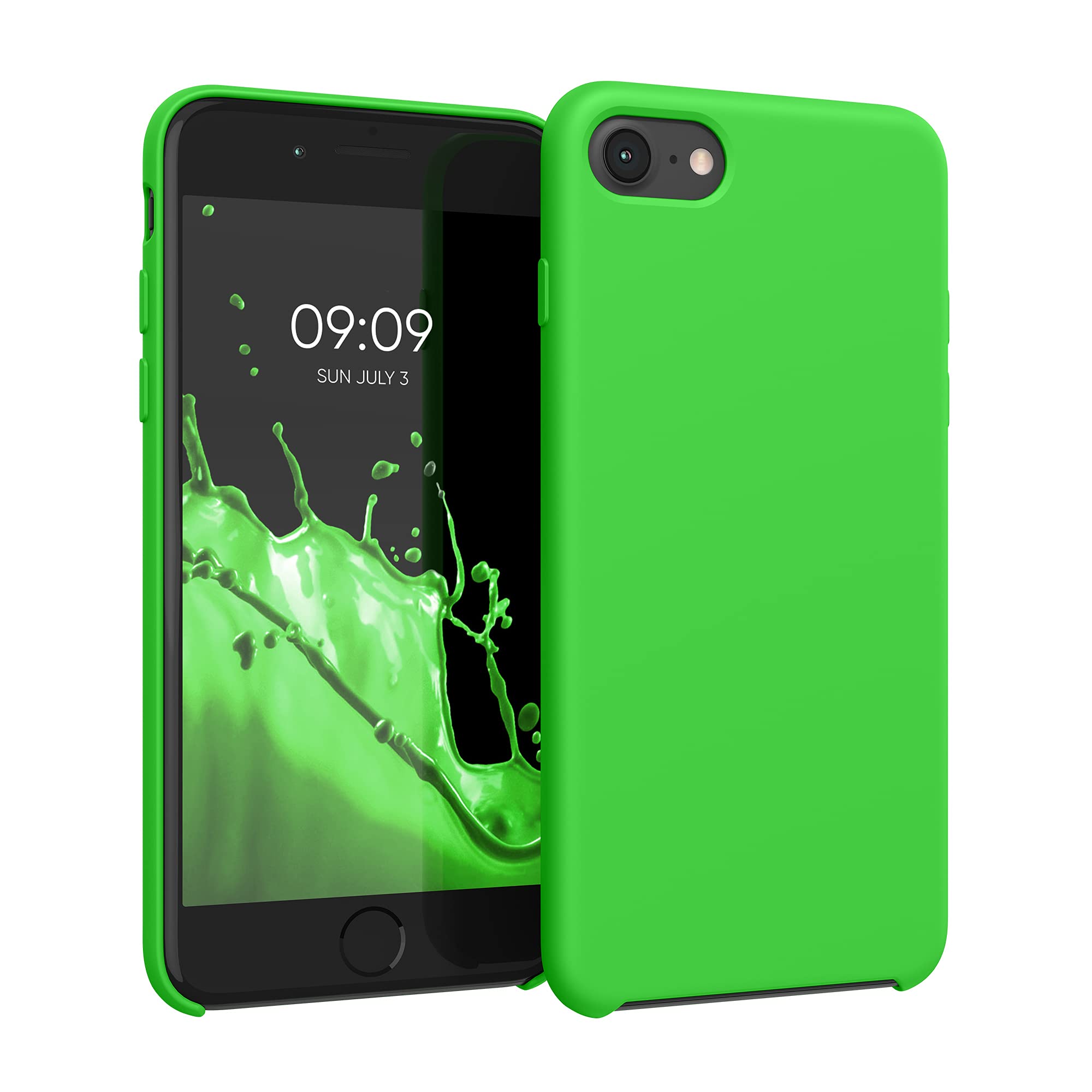 kwmobile Case Compatible with Apple iPhone SE (2022/2020) / iPhone 8/7 Case - TPU Silicone Phone Cover with Soft Finish - Lime Green kwmobile Case Compatible with Apple iPhone SE (2022/2020) / iPhone 8/7 Case - TPU Silicone Phone Cover with Soft Finish - Lime Green