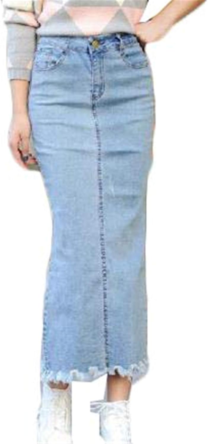 Tonari Women's Denim Skirt, Slit, Maxi 