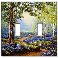 Art Plates 2-Gang Toggle OVERSIZE Switch Plate/OVER SIZE Wall Plate - Spring Time in the Forest