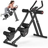 RELIFE REBUILD YOUR LIFE Dual Track Ab Machine, Exercise Equipment | Foldable Abdominal Workout Trainer, Independent Ab Workout Equipment for Home Gym, Core Strength Training Gear 440 LBS