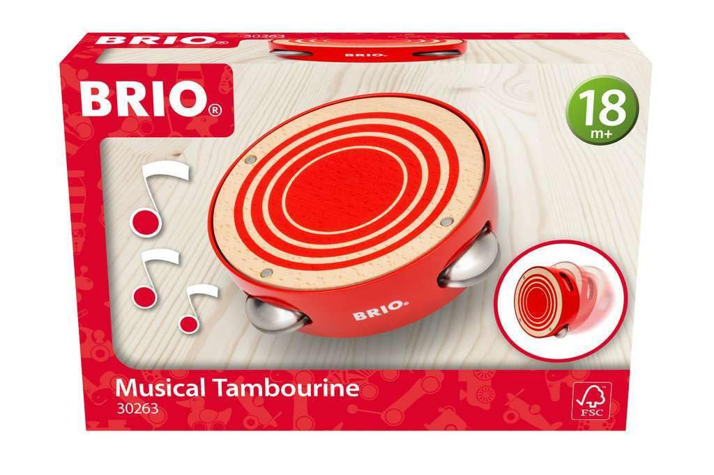 BRIO Tambourine Musical Instrument Educational Toddler Toy for Kids 18 Months Up