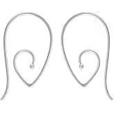 Boma Jewelry Sterling Silver Teardrop Pointed Spiral Pull Through Wire Hoop Earrings