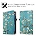 Fintie Folio Case for Amazon Fire HD 8 (Previous Generation - 6th) 2016 release - Slim Fit Premium Vegan Leather Standing Protective Cover With Auto Wake / Sleep, Blossom
