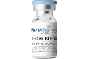Pure Bio Labs Glow Blend Peptide Vial (70MG), (BP-C157 / TB5-00 / GHKcu), High-Purity Research Grade Lyophilized Powder, 99% Purity