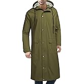 COOFANDY Men's Rain Jacket with Hood Waterproof Lightweight Active Long Raincoat