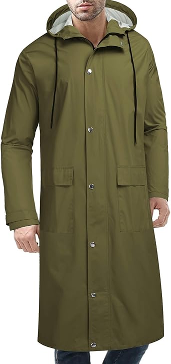 long raincoat with hood