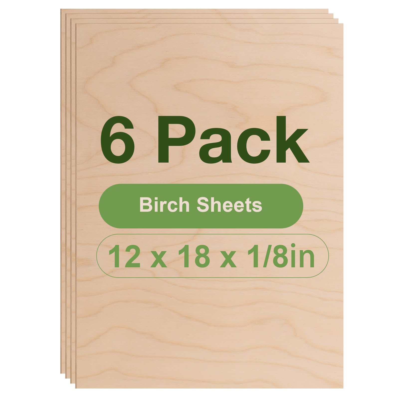 ROBOTIME 3mm Plywood Sheets Birch Veneer Cut to Size 30×42 CM 6 Pack Wood Burning Model Making Laser Ply Material, Thin Wood Sheets for Craft Projects