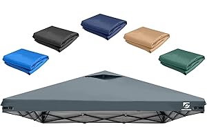UNICAMPER 10x10 Pop Up Canopy Replacement Top Cover with Air Vent for Straight Leg Canopy Tent, Waterproof for Outdoor Garden Patio Camping Sun Shade(Top Only) (Light Gray, 1)