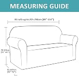 Teynewer 1-Piece Stretch Sofa Cover 4-Seater Grey Non-Slip Elastic Slipcover view 4